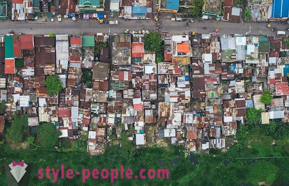 Ang slums ng Maynila pagkakita sa itaas