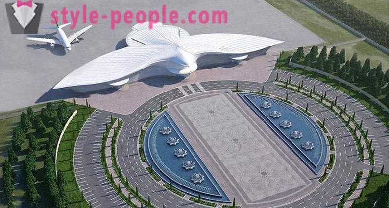 Turkmenistan binuksan sa airport sa anyo ng isang lumilipad falcon